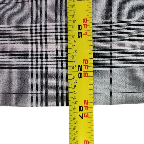 Loft Blazer Size 14 Black White Pink Glen Plaid Flap Pockets Vented 1 Button - Picture 7 of 10